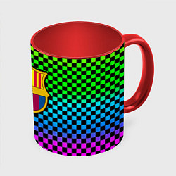 Кружка 3D Barcelona gradient neon, цвет: 3D-белый + красный