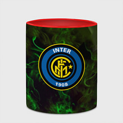 Кружка 3D Интер кислотный огонь, цвет: 3D-белый + красный — фото 2