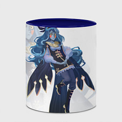 Кружка 3D Стиль хохлома: Сирин, цвет: 3D-белый + синий — фото 2