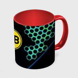 Кружка 3D Borussia соты броня, цвет: 3D-белый + красный