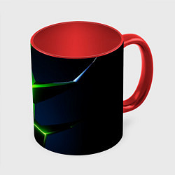 Кружка 3D Neon green glow, цвет: 3D-белый + красный