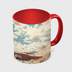 Кружка 3D Fallout девушка в пустоши, цвет: 3D-белый + красный
