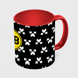 Кружка 3D Borussia pattern minecraft, цвет: 3D-белый + красный