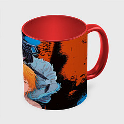 Кружка 3D Дэндзи и Макима из Человек бензопила, цвет: 3D-белый + красный