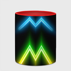 Кружка 3D Neon multicolored lines, цвет: 3D-белый + красный — фото 2