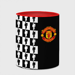 Кружка 3D Манчестер Юнайтед текстура люди, цвет: 3D-белый + красный — фото 2