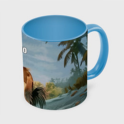 Кружка 3D Лови волну - чотко мем, цвет: 3D-белый + небесно-голубой