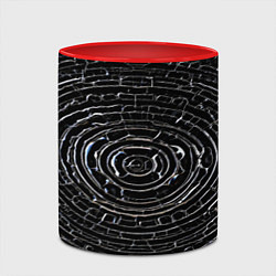 Кружка 3D Блеск обсидиана, цвет: 3D-белый + красный — фото 2