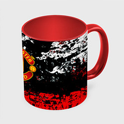 Кружка 3D Манчестер Юнайтед краски, цвет: 3D-белый + красный