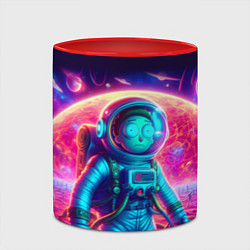 Кружка 3D Морти в одиночестве на неоновой планете, цвет: 3D-белый + красный — фото 2