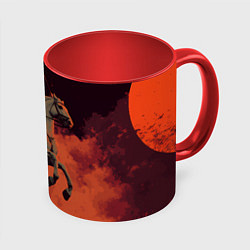 Кружка 3D Всадник на лошади, цвет: 3D-белый + красный