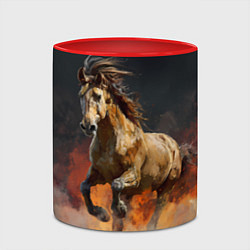 Кружка 3D Лошадь нарисованная красками, цвет: 3D-белый + красный — фото 2