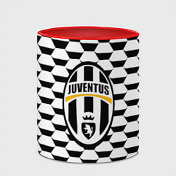 Кружка 3D Juventus геометрия черно белая, цвет: 3D-белый + красный — фото 2