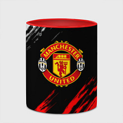 Кружка 3D Манчестер Юнайтед x Ювентус краски, цвет: 3D-белый + красный — фото 2