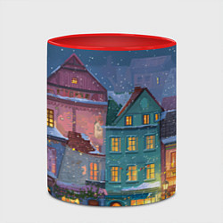 Кружка 3D Новогодний дворик, цвет: 3D-белый + красный — фото 2