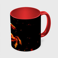 Кружка 3D Пламенный конь, цвет: 3D-белый + красный