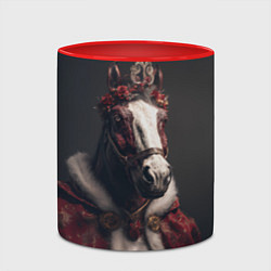 Кружка 3D Лошадь в новогоднем костюме, цвет: 3D-белый + красный — фото 2