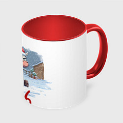 Кружка 3D Сердитая лошадь 2026, цвет: 3D-белый + красный