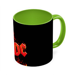 Кружка 3D AC/DC Flame, цвет: 3D-белый + светло-зеленый