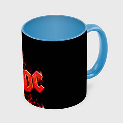Кружка 3D AC/DC Flame, цвет: 3D-белый + небесно-голубой