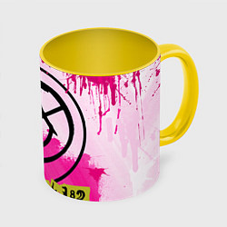 Кружка 3D Blink-182: Purple Smile, цвет: 3D-белый + желтый