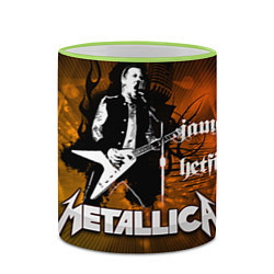 Кружка 3D Metallica: James Hetfield, цвет: 3D-светло-зеленый кант — фото 2