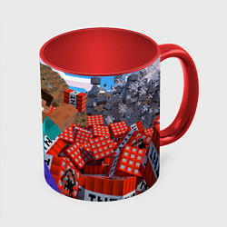 Кружка 3D Minecraft Man, цвет: 3D-белый + красный
