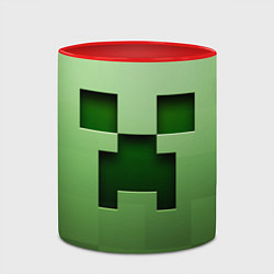 Кружка 3D Creeper Face, цвет: 3D-белый + красный — фото 2