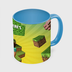 Кружка 3D Minecraft Tree, цвет: 3D-белый + небесно-голубой