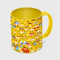 Кружка 3D Emoji, цвет: 3D-белый + желтый