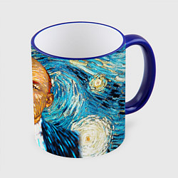 Кружка 3D Ленин Ван Гога, цвет: 3D-синий кант