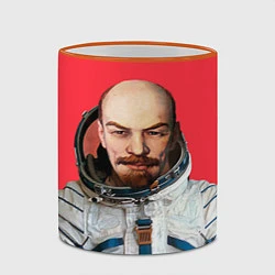 Кружка 3D Ленин космонавт, цвет: 3D-оранжевый кант — фото 2