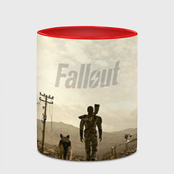 Кружка 3D Fallout City, цвет: 3D-белый + красный — фото 2