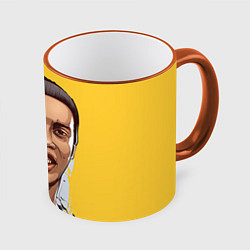 Кружка 3D Ronaldinho Art, цвет: 3D-оранжевый кант