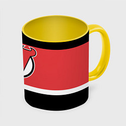 Кружка 3D New Jersey Devils, цвет: 3D-белый + желтый