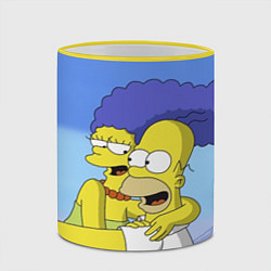 Кружка 3D Гомер и Мардж, цвет: 3D-желтый кант — фото 2