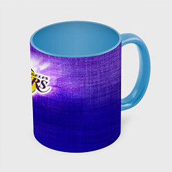 Кружка 3D Los Angeles Lakers, цвет: 3D-белый + небесно-голубой