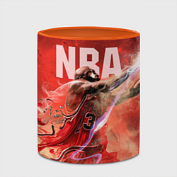 Кружка 3D Спорт NBA, цвет: 3D-белый + оранжевый — фото 2