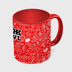 Кружка 3D Муж 80 LVL, цвет: 3D-белый + красный