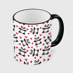 Кружка 3D Любимые панды, цвет: 3D-черный кант