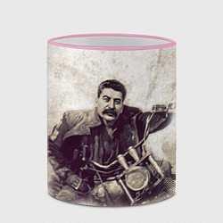 Кружка 3D Сталин байкер, цвет: 3D-розовый кант — фото 2
