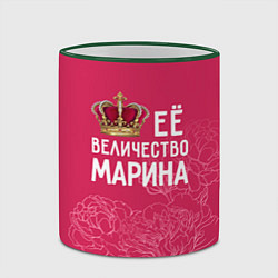 Кружка 3D Её величество Марина, цвет: 3D-зеленый кант — фото 2