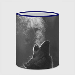 Кружка 3D Воющий волк, цвет: 3D-синий кант — фото 2