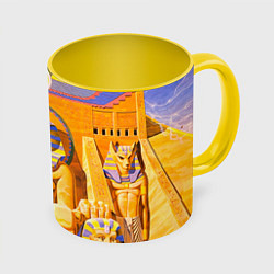 Кружка 3D Iron Maiden: Pharaon, цвет: 3D-белый + желтый
