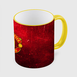 Кружка 3D Манчестер Юнайтед, цвет: 3D-желтый кант