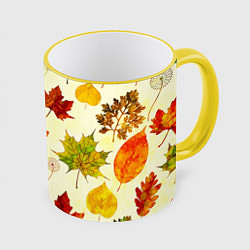 Кружка 3D Осень, цвет: 3D-желтый кант