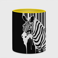 Кружка 3D Жидкая зебра, цвет: 3D-белый + желтый — фото 2