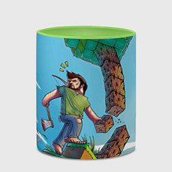 Кружка 3D Minecraft Woodcutter, цвет: 3D-белый + светло-зеленый — фото 2