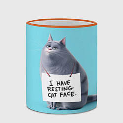 Кружка 3D I have resing cat face, цвет: 3D-оранжевый кант — фото 2