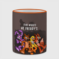 Кружка 3D Five Nights At Freddy's, цвет: 3D-оранжевый кант — фото 2